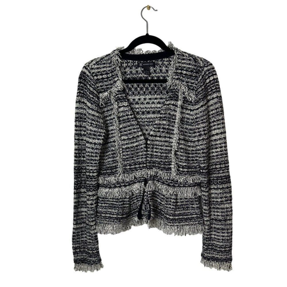 INC International Concepts Fringed Peplum Knit Women’s Blazer Size Large